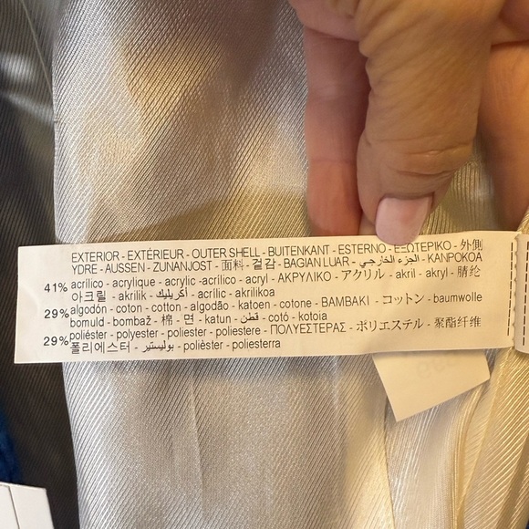 Zara Blue and Gold Quilted Blazer with Notched Lapels SIZE M NWT - Picture 12 of 14